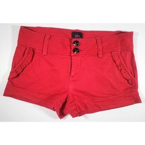 BeBe 2B Women’s Shorts Size 8 Red Mid Rise 2 Button Closure